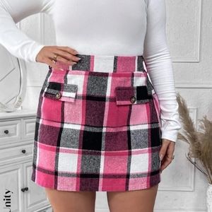 Brand new pink plaid skirt